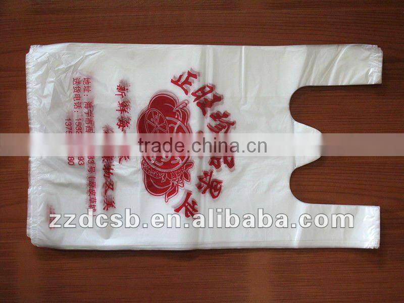 HDPE vest handle shopping bag supermarket plastic bag