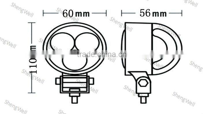 ShengWell Auto 9W 3"inch led work light Epistar led work light Flood/Spot epistar 9w flood LED work light