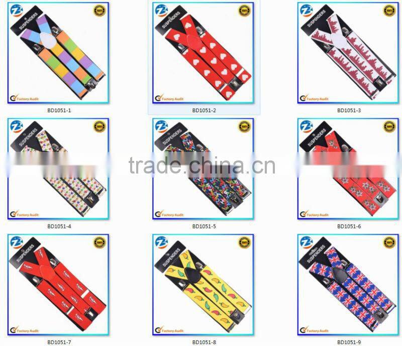 Classical Star Printed Elastic Mens and Ladies Braces Suspenders