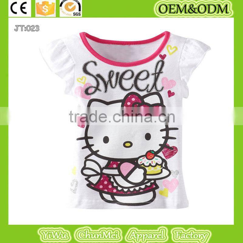 2015 new cat t -shirt child t-shirt kids t-shirt 100% cotton t-shirt