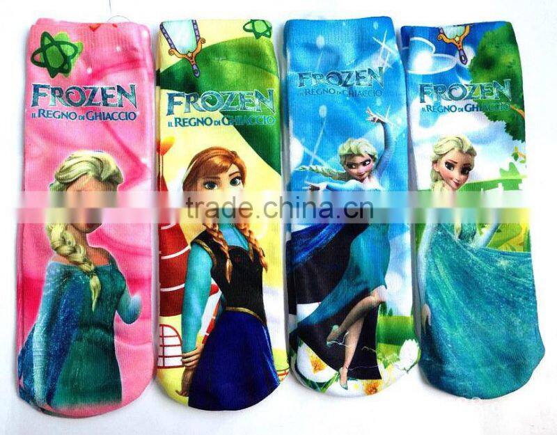 3d cartoon girl tube sock