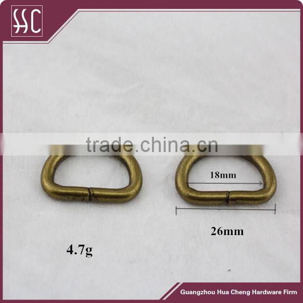 Fashion metal plated D ring, buckle rings for bag