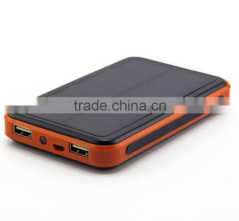 2016 Latest Portable Solar Power Bank with 10000mAh Polymer Battery