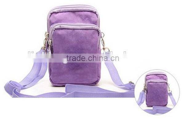 Leisure Multi-layer Crossbody Cell Phone Bag with Wrist Band and Strap