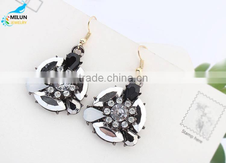 Retro eardrop women earrings accessories wholesale gold-plated flowers