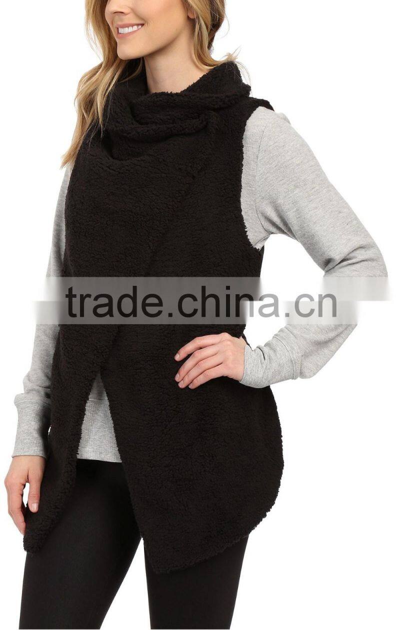 Ramax Custom Women Winter New Design Funnel Neck Fleece Vest For Sports Casual Wear