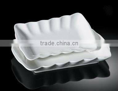 H5926 white porclein 9"11" restaurant rectangle plates