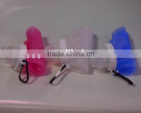 Christmas ornament silicone foldable water bottle/hot water bottle silicone/plastic drinking bottle