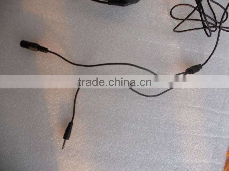 monaural headset with microphone & splitter audio cable for iphone ipad
