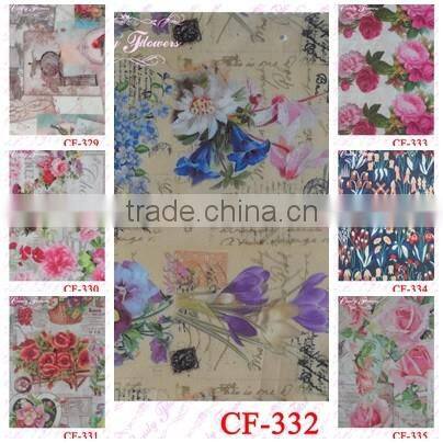 2016 Fashion Shiny PU Handbag with Rose in Stripes Print