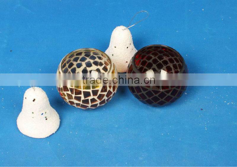 Dark Red Tea Light Mosaic Candle Holder for Christmas gift