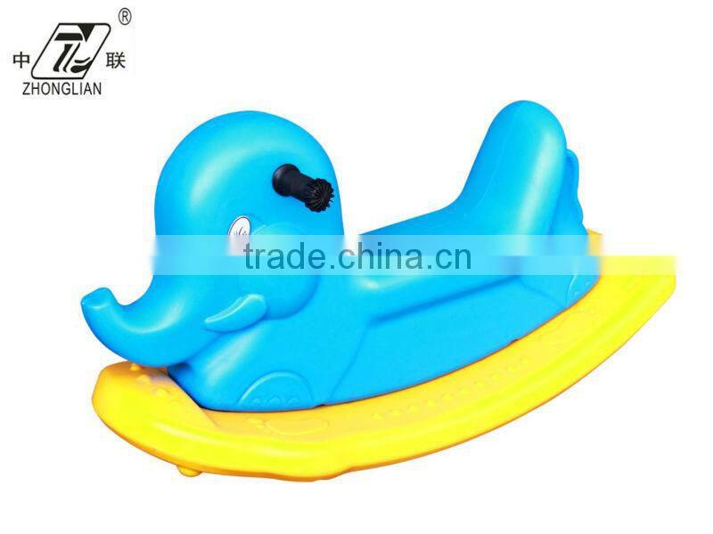 Double-color children plastic elephant rocking horse