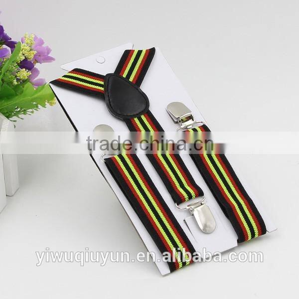 2.5cm Wide kids Unisex Clip-on Braces Elastic Suspender Fashion "Blue/White/Red" 4th of July suspenders