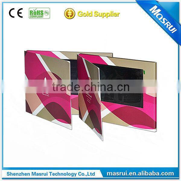 TFT Lcd screen Video greeting card / lcd video brochure card/merry christmas lcd video brochure with 7.0 inch lcd screen