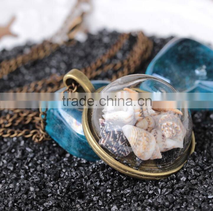 2016 new style!!!The European and American fashion conch shells on the beach wind starfish necklace The glass pendant