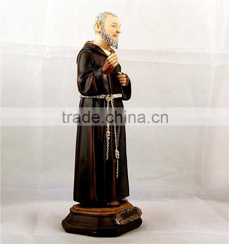 Polyresin St Saint Padre Pio Statue catholic figure