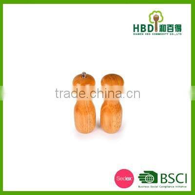 Kitchen wooden manual black pepper grinder set promotional