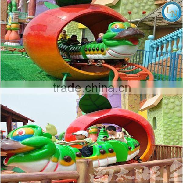 Cute Steel and Fiberglass Kids Rides Apple Train Roller Coaster for Sale