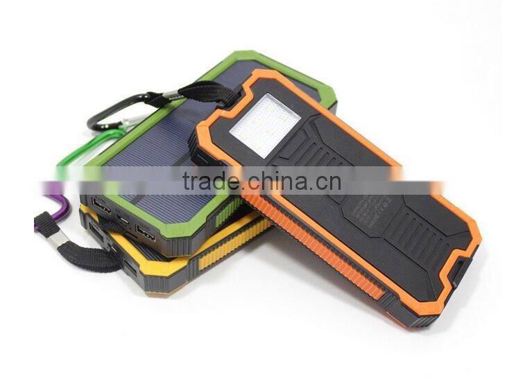 Solar Power bank with LED camping lamp external battery for iPhone 6/7 plus