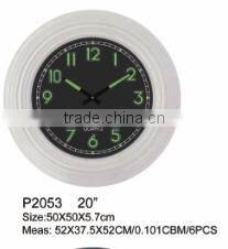 high qualityround old style light 20inch plastic wall clock