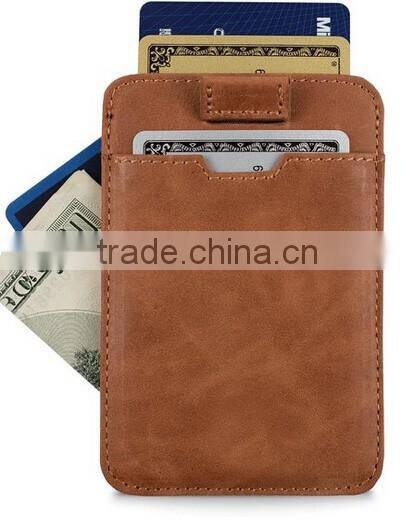 2016 new minimalist style slim wallet card wallet genuine leather rfid