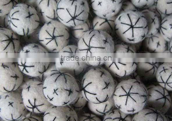 Felt Ball with Glass beads decorations