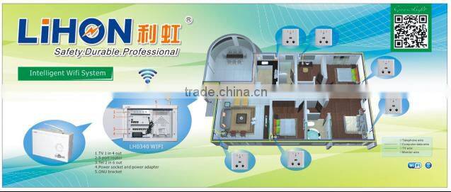 multimedia information whole set box with 230*180*80mm size and three kinds of connect
