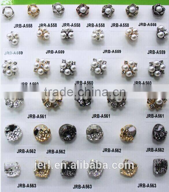 Wholesale bulk metal crystal rhinestone fashion button rhinestone button for wedding