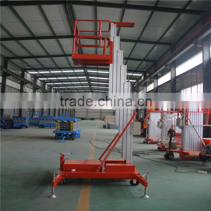 Hydraulic single mast vertical work platform