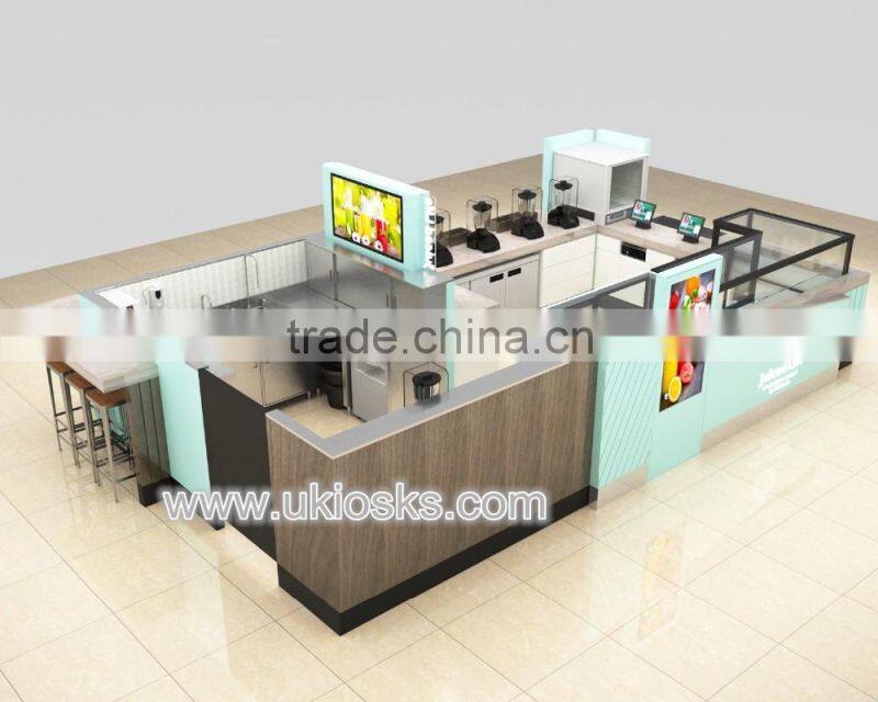 Indoor juice shop interior design, juice shop furniture, mall juice kiosk hot sale in USA