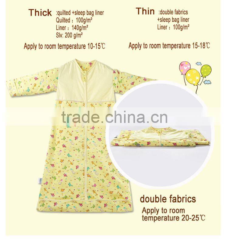 Infant kids anti kicking quilt sleeping bag for four seasons detachable fillings pink style