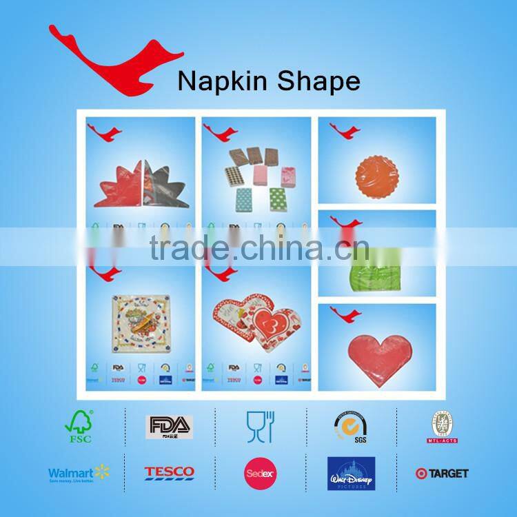 40*40cm,1/4 folded printed tissue paper napkin towel for Brithday Day Party