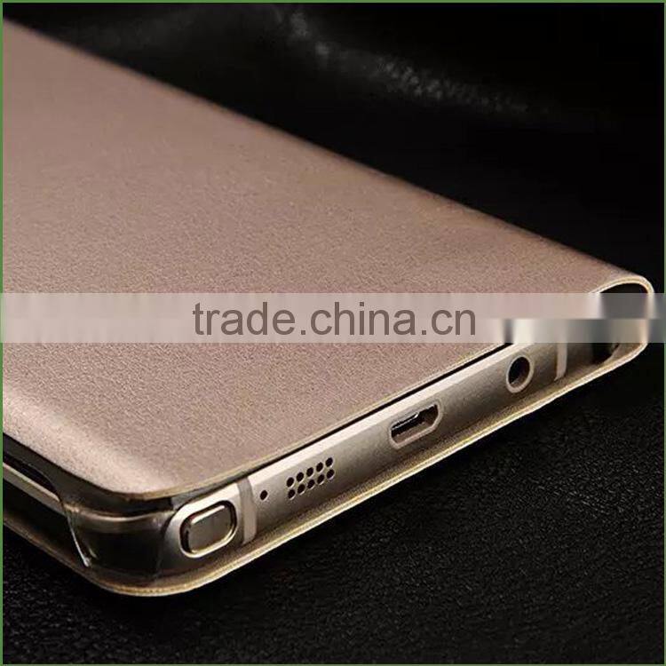 Hot Sale PU Leather Case for SAMSUNG NOTE 5 with windows , case for Samsung Galaxy note 5