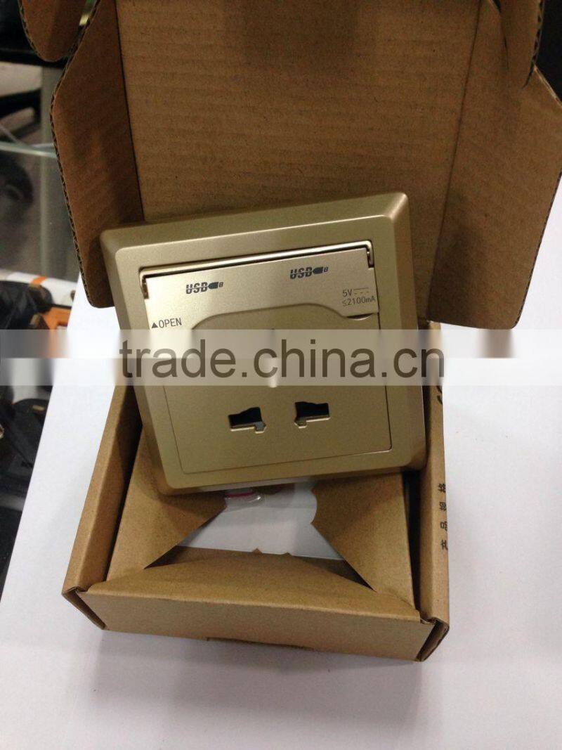 2016 power plug universal wall outlet power socket usb with CE ROHS