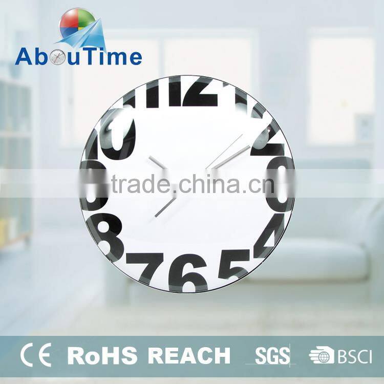 2016 quality and low overhead clock tempered glass