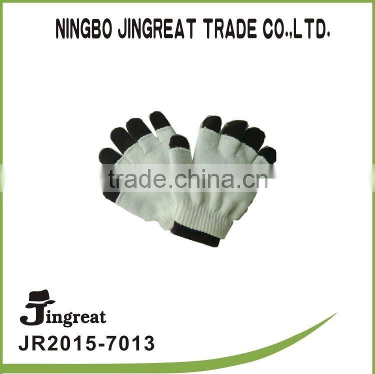 gray and red children plain custom knitted keep warm glove