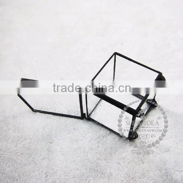 6.5*7.5*7cm geometric cube opening box air plant planter glass terrarium flower arrangement indoor gradening greenhouse 0100042