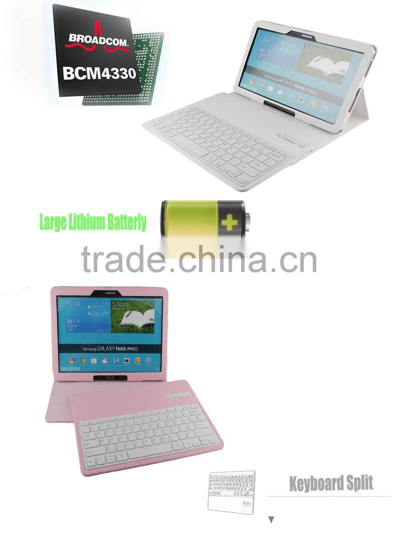 Litchi Pattern Customized Hot Selling Bluetooth Keyboard Case for Samsung Note PRO 12.2inch P900-SA109