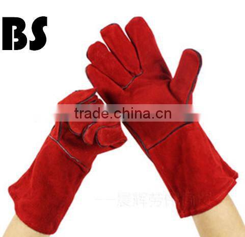 BSSAFETY 13"14"16" heat resistant cow leather welding gloves from china alibaba suppliers