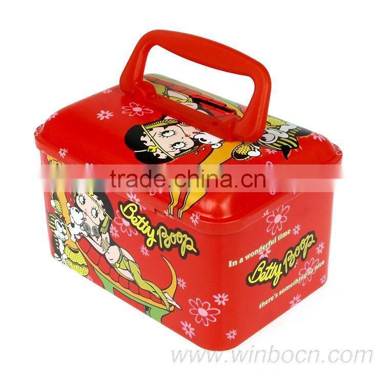 Handle girl children kids cartoon coin bank money box