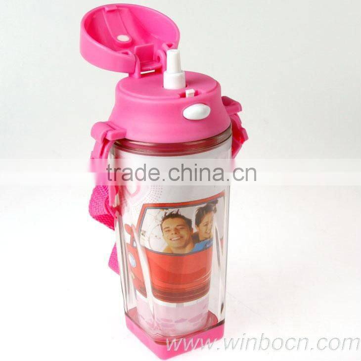 DIY Portable cartoon double walls with sucker water bottle