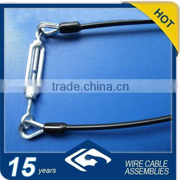 black stainless steel wire nylon coated with turnbuckle