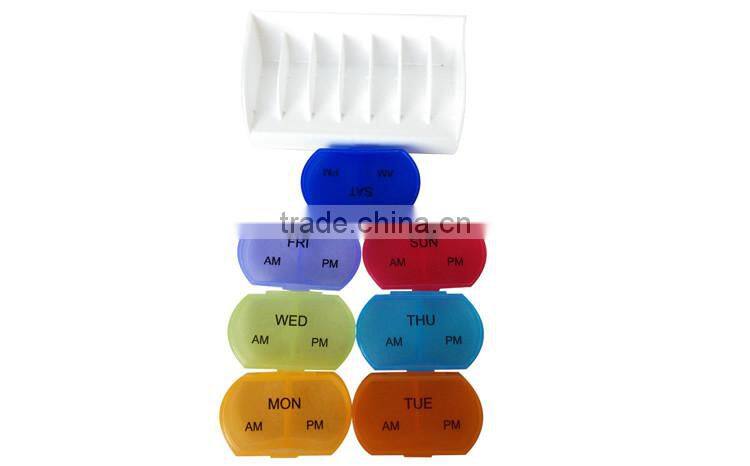 Promotional Travel Use 7 days plastic pill box case