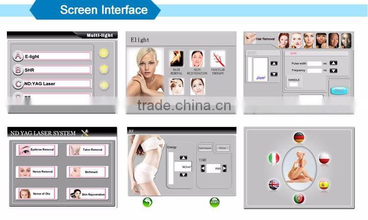 4 in 1 Q SWITCH ND YAG LASER tattoo removal machine combines SHR IPL RF remove hair (CE)