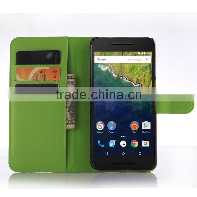 Quality COW SKIN TEXTURE Soft Wallet Stand PU Leather Case For HUAWEI NEXUS 6P angler FLIP LEATHER CASE