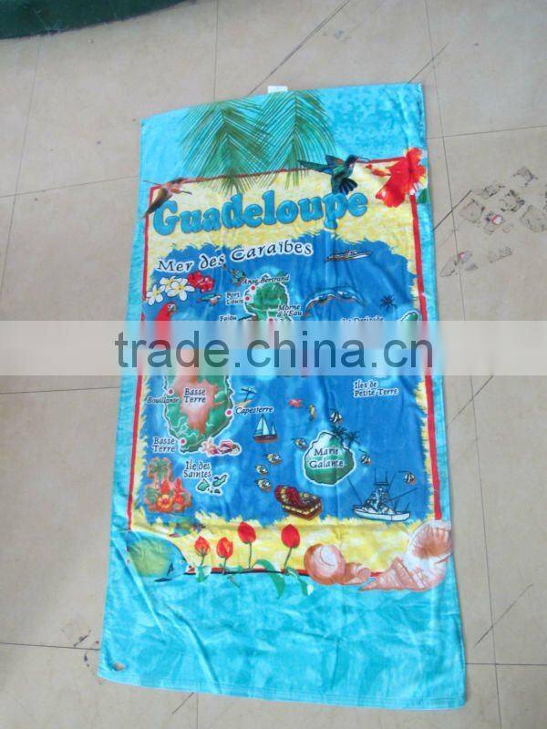 beatiful promotion cotton reactive printed beach towel