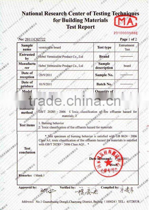 Xinjiang Silver Vermiculite Board