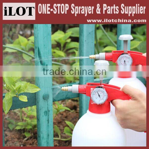 iLot 2L garden manual watering safety valve pressure sprayer with pressure gauge