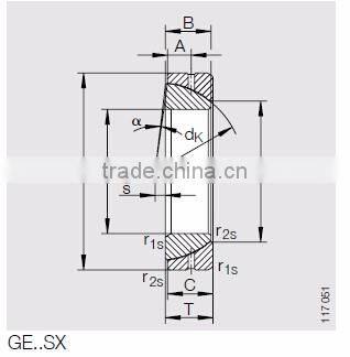 GE...SX Series Angular Contact Spherical Plain Bearing