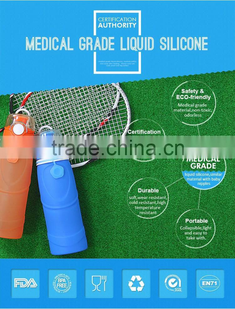 750ml Collapsible Silicone Water Bottle with air valve
